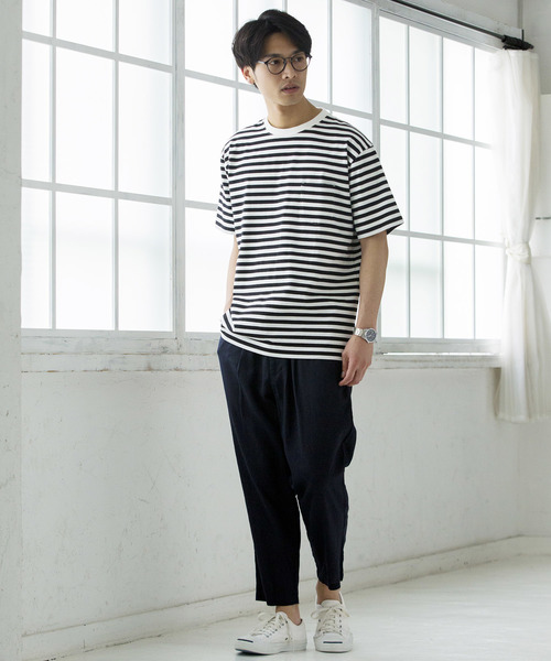 WEGO（ウィゴー）の「WEGO/フランスリネンクロップドペグトップパンツ（スラックス・メンズ・ネイビー/ブラック/オレンジ/ブルー・SMALL/MEDIUM/LARGE）」の15枚目の写真