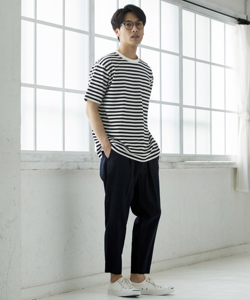 WEGO（ウィゴー）の「WEGO/フランスリネンクロップドペグトップパンツ（スラックス・メンズ・ネイビー/ブラック/オレンジ/ブルー・SMALL/MEDIUM/LARGE）」の16枚目の写真