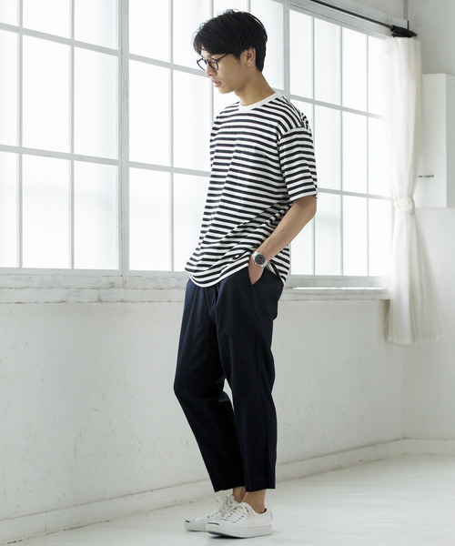 WEGO（ウィゴー）の「WEGO/フランスリネンクロップドペグトップパンツ（スラックス・メンズ・ネイビー/ブラック/オレンジ/ブルー・SMALL/MEDIUM/LARGE）」の17枚目の写真