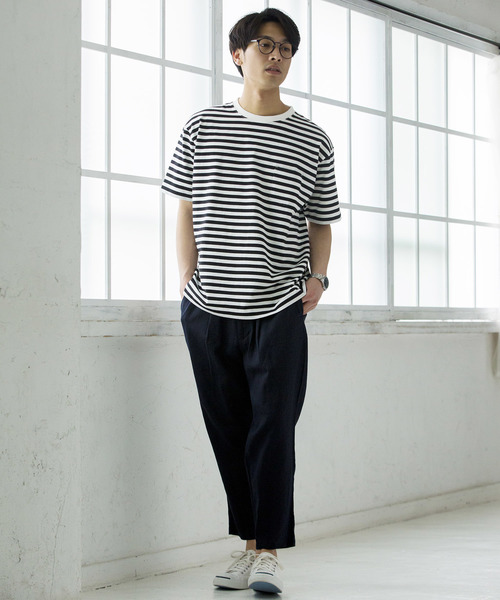 WEGO（ウィゴー）の「WEGO/フランスリネンクロップドペグトップパンツ（スラックス・メンズ・ネイビー/ブラック/オレンジ/ブルー・SMALL/MEDIUM/LARGE）」の18枚目の写真