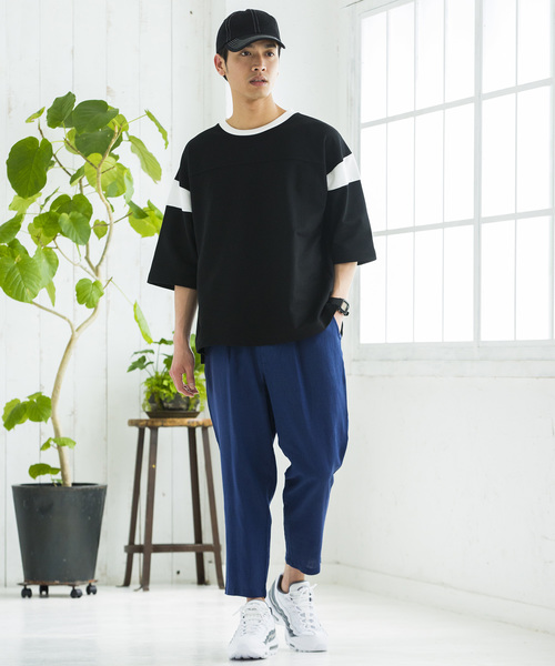 WEGO（ウィゴー）の「WEGO/フランスリネンクロップドペグトップパンツ（スラックス・メンズ・ネイビー/ブラック/オレンジ/ブルー・SMALL/MEDIUM/LARGE）」の19枚目の写真