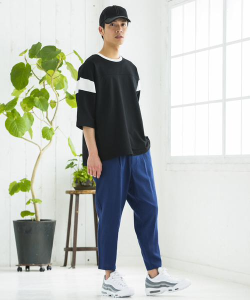 WEGO（ウィゴー）の「WEGO/フランスリネンクロップドペグトップパンツ（スラックス・メンズ・ネイビー/ブラック/オレンジ/ブルー・SMALL/MEDIUM/LARGE）」の21枚目の写真