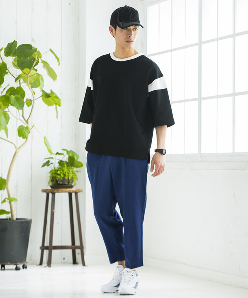 WEGO（ウィゴー）の「WEGO/フランスリネンクロップドペグトップパンツ（スラックス・メンズ・ネイビー/ブラック/オレンジ/ブルー・SMALL/MEDIUM/LARGE）」の22枚目の写真