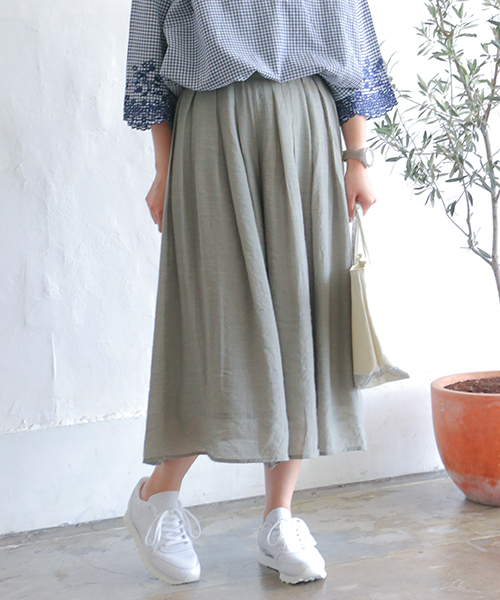 LBC（エルビーシー）の「スラブガウチョパンツ（その他パンツ・レディース・オリーブ/ネイビー・M/L）」の5枚目の写真