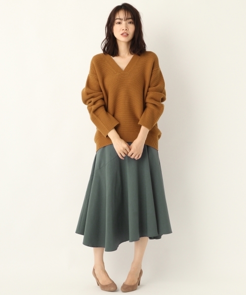 A part by（アパートバイ）の「洗濯機で洗える/5GCエアリー/ガーターVPO 802430（ニット/セーター・レディース・ブラック/ブラウン/オフホワイト/グレイッシュブルー・FREE）」の7枚目の写真