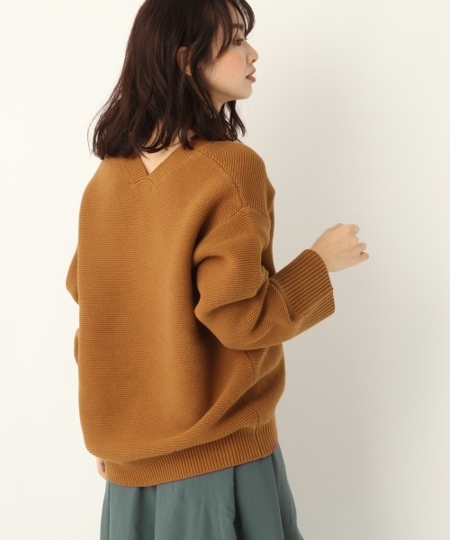 A part by（アパートバイ）の「洗濯機で洗える/5GCエアリー/ガーターVPO 802430（ニット/セーター・レディース・ブラック/ブラウン/オフホワイト/グレイッシュブルー・FREE）」の9枚目の写真