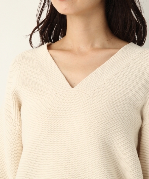 A part by（アパートバイ）の「洗濯機で洗える/5GCエアリー/ガーターVPO 802430（ニット/セーター・レディース・ブラック/ブラウン/オフホワイト/グレイッシュブルー・FREE）」の14枚目の写真