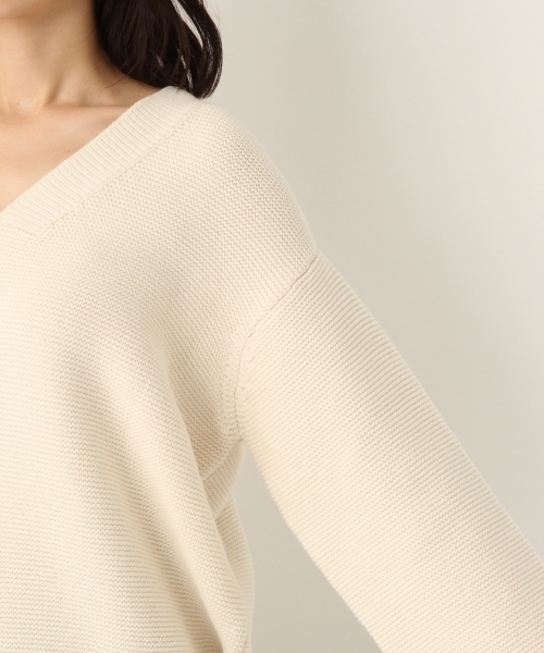 A part by（アパートバイ）の「洗濯機で洗える/5GCエアリー/ガーターVPO 802430（ニット/セーター・レディース・ブラック/ブラウン/オフホワイト/グレイッシュブルー・FREE）」の15枚目の写真