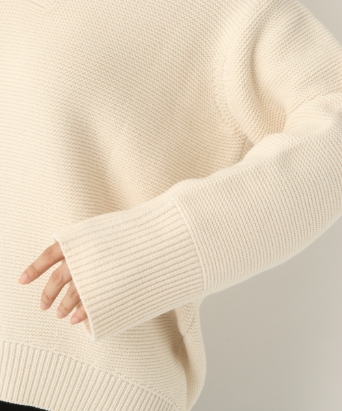 A part by（アパートバイ）の「洗濯機で洗える/5GCエアリー/ガーターVPO 802430（ニット/セーター・レディース・ブラック/ブラウン/オフホワイト/グレイッシュブルー・FREE）」の16枚目の写真