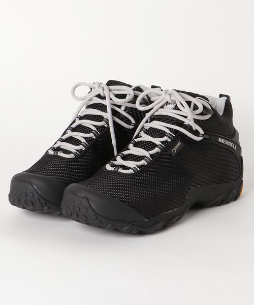 Merrell メレル の Merrell メレル Chameleon7 Storm Mid Gore Tex カメレオン7ストームミッドゴアテックス Black Black スニーカー Wear