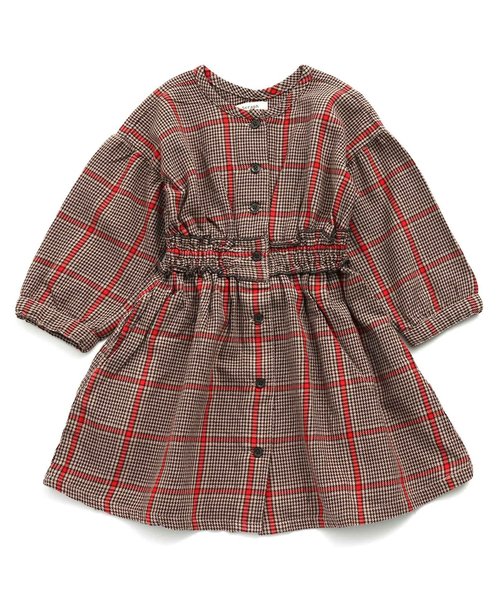 Seraph（セラフ）の「4色2柄チェックワンピース（ワンピース・キッズ・グレー/レッド/ネイビー/ブラウン・140/95/130/120/80/110/100/90）」の3枚目の写真