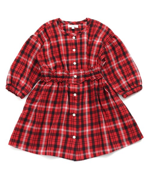 Seraph（セラフ）の「4色2柄チェックワンピース（ワンピース・キッズ・グレー/レッド/ネイビー/ブラウン・140/95/130/120/80/110/100/90）」の12枚目の写真