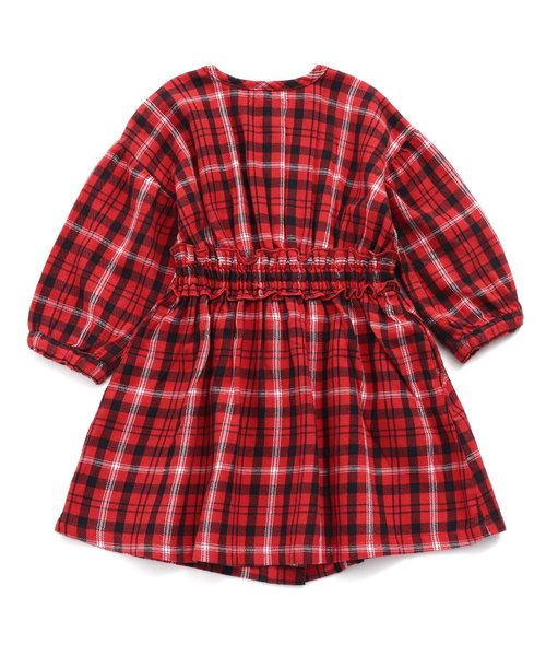 Seraph（セラフ）の「4色2柄チェックワンピース（ワンピース・キッズ・グレー/レッド/ネイビー/ブラウン・140/95/130/120/80/110/100/90）」の8枚目の写真