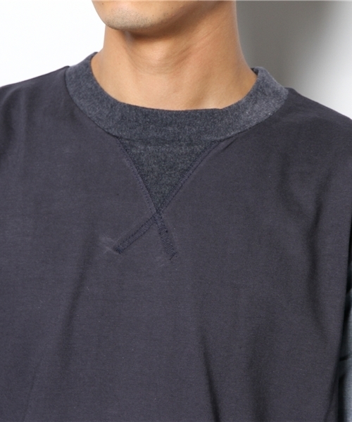 WHO'S WHO gallery（フーズフーギャラリー）の「袖シャンブレTシャツ（Tシャツ/カットソー・メンズ・ブラック/グレー/ネイビー/オフホワイト・MEDIUM/LARGE）」の6枚目の写真