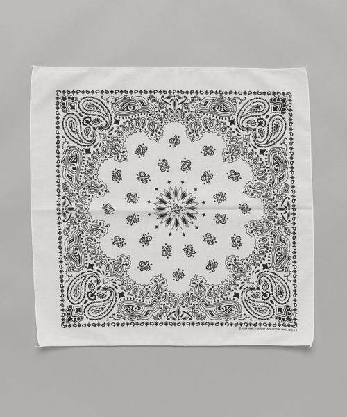 GLOSTER（グロスター）の「【HAV-A-HANK/ハバハンク】バンダナ（バンダナ/スカーフ・メンズ・ホワイト/チャコールグレー/ブラック/パープル/ネイビー/ブラウン/レッド/オレンジ/ライトグリーン/ライトピンク・FREE）」の2枚目の写真