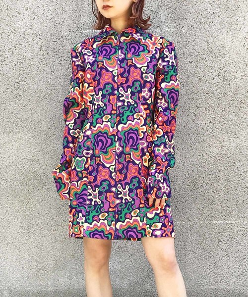 G V G V ジーヴィージーヴィー の Psychedelic Printed Cady Dress ワンピース Wear