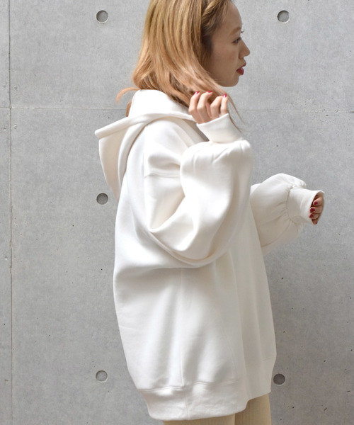 w closet（ダブルクローゼット）の「ハーフZIPフードプルオーバー_（パーカー・レディース・ピンク/ライム/アイボリー/スミクロ・FREE）」の11枚目の写真