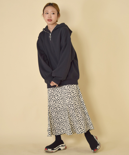 w closet（ダブルクローゼット）の「ハーフZIPフードプルオーバー_（パーカー・レディース・ピンク/ライム/アイボリー/スミクロ・FREE）」の15枚目の写真