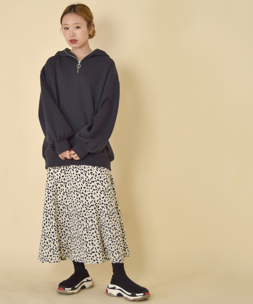 w closet（ダブルクローゼット）の「ハーフZIPフードプルオーバー_（パーカー・レディース・ピンク/ライム/アイボリー/スミクロ・FREE）」の19枚目の写真