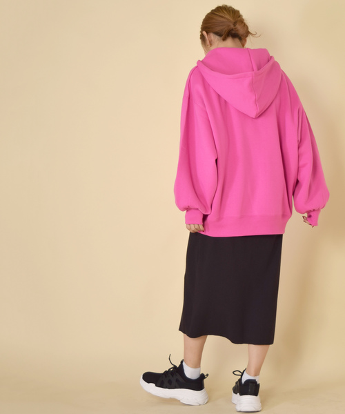 w closet（ダブルクローゼット）の「ハーフZIPフードプルオーバー_（パーカー・レディース・ピンク/ライム/アイボリー/スミクロ・FREE）」の22枚目の写真