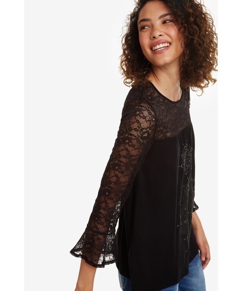 Desigual（デシグアル）の「Tシャツ長袖（Tシャツ/カットソー・レディース・ホワイト/ブラック/レッド/グレー・2L/SS/S/M/L/3L）」の14枚目の写真