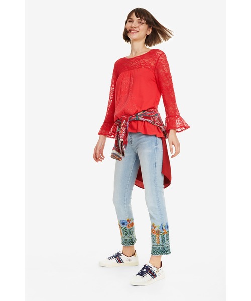 Desigual（デシグアル）の「Tシャツ長袖（Tシャツ/カットソー・レディース・ホワイト/ブラック/レッド/グレー・2L/SS/S/M/L/3L）」の19枚目の写真