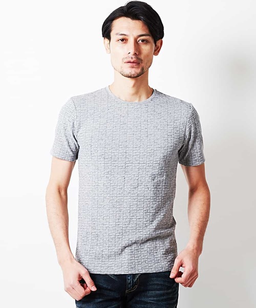 MICHEL KLEIN HOMME (ミッシェルクランオム)の「カットソー(スラブリンクスクルー)(Tシャツ/カットソー・メンズ・ネイビー/グレー/クリーム/ホワイト・46/48/44/52/51)」の2枚目の写真