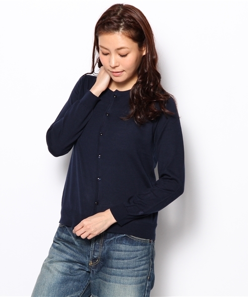 BEAMS BOY(ビームスボーイ)の「○BEAMS BOY / 14ゲージ BB刺繍クルーカーディガン(カーディガン/ボレロ・レディース・ライトグレー/ブラック/ピンク/サックスブルー/ネイビー/レッド/イエロー/ミント・0/1)」の5枚目の写真