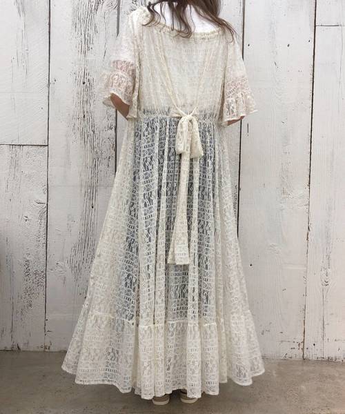 one after another NICE CLAUP（ワンアフターアナザーナイスクラップ）の「【Petite by NICE CLAUP】lace onepiece（ワンピース・レディース・アイボリー/オフホワイト・FREE）」の11枚目の写真