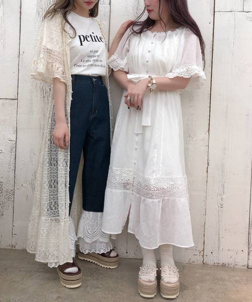 one after another NICE CLAUP（ワンアフターアナザーナイスクラップ）の「【Petite by NICE CLAUP】lace onepiece（ワンピース・レディース・アイボリー/オフホワイト・FREE）」の12枚目の写真