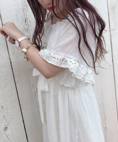 one after another NICE CLAUP（ワンアフターアナザーナイスクラップ）の「【Petite by NICE CLAUP】lace onepiece（ワンピース・レディース・アイボリー/オフホワイト・FREE）」の14枚目の写真