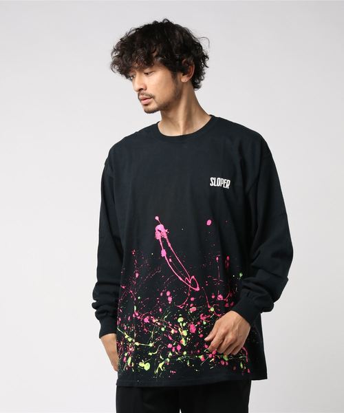 SLOPER（スローパー）の「SLOPER ネオン ペンキ ロンTEE (M1)（Tシャツ