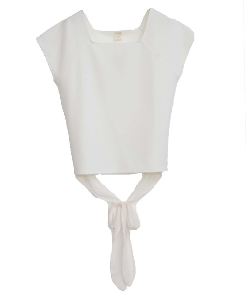 HER CLOSET(ハークローゼット)の「【HERCLOSET】リップルバックリボンプルオーバー(Tシャツ/カットソー・レディース・ホワイト/ブラック/グリーン/ワインレッド・M)」の16枚目の写真