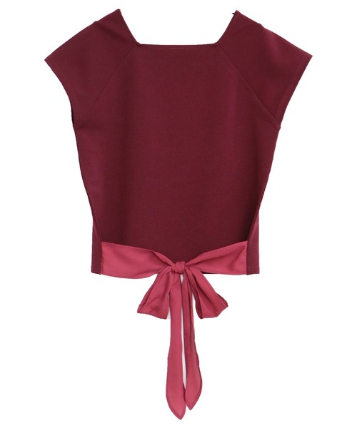 HER CLOSET(ハークローゼット)の「【HERCLOSET】リップルバックリボンプルオーバー(Tシャツ/カットソー・レディース・ホワイト/ブラック/グリーン/ワインレッド・M)」の10枚目の写真
