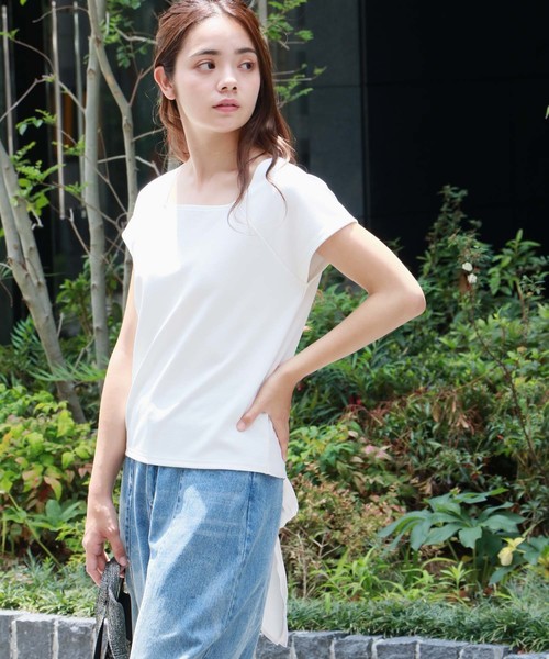 HER CLOSET(ハークローゼット)の「【HERCLOSET】リップルバックリボンプルオーバー(Tシャツ/カットソー・レディース・ホワイト/ブラック/グリーン/ワインレッド・M)」の6枚目の写真