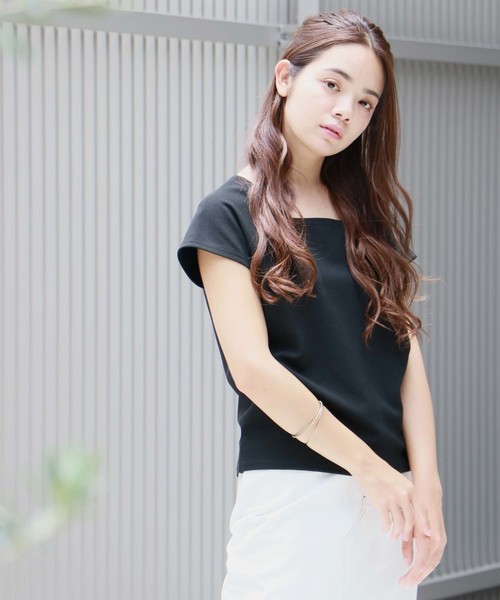 HER CLOSET(ハークローゼット)の「【HERCLOSET】リップルバックリボンプルオーバー(Tシャツ/カットソー・レディース・ホワイト/ブラック/グリーン/ワインレッド・M)」の19枚目の写真
