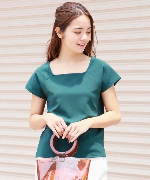 HER CLOSET(ハークローゼット)の「【HERCLOSET】リップルバックリボンプルオーバー(Tシャツ/カットソー・レディース・ホワイト/ブラック/グリーン/ワインレッド・M)」の14枚目の写真