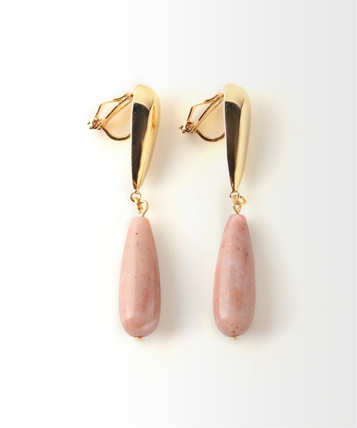 La TOTALITE（ラトータリテ）の「【Lapuis/ラピュイ】ドロップストーンイヤリング（イヤリング・レディース・ブラウン/グリーン/ピンク系その他・FREE）」の3枚目の写真