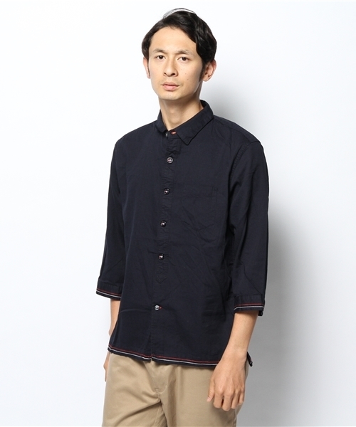 CIAOPANIC（チャオパニック）の「【Ciaopanic】ピケチェーンSTシャツ7S（シャツ/ブラウス・メンズ・ホワイト/ネイビー・LARGE/MEDIUM）」の2枚目の写真