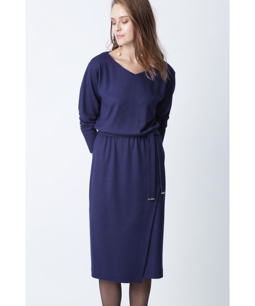 PINKY&DIANNE(ピンキーアンドダイアン)の「リラックスジャージドルマンワンピース(ワンピース)」|ブルー