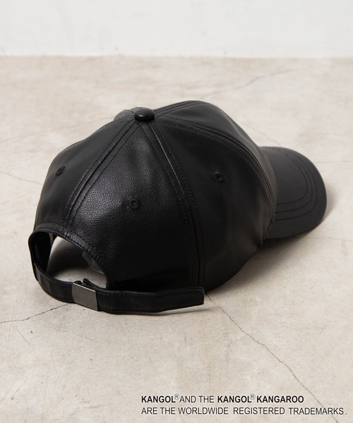 KANGOL(カンゴール)の「∴WEGO/KANGOL別注フェイクレザーローキャップ(キャップ・メンズ・ブラック・FREE)」の2枚目の写真