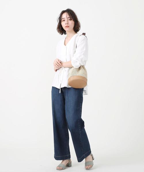 coen（コーエン）の「【WEB限定サイズ：XL】USAコットンデニムワイドパンツ#（デニムパンツ・レディース・ネイビー/コバルトブルー/ライトブルー・LARGE/MEDIUM/SMALL/X-LARGE）」の22枚目の写真