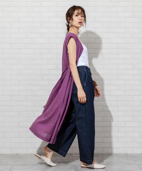 coen（コーエン）の「【WEB限定サイズ：XL】USAコットンデニムワイドパンツ#（デニムパンツ・レディース・ネイビー/コバルトブルー/ライトブルー・LARGE/MEDIUM/SMALL/X-LARGE）」の7枚目の写真