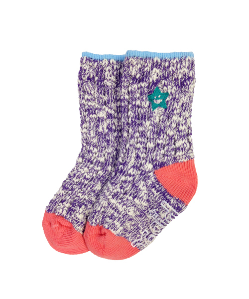 X-girl Stages（エックスガールステージス）の「CLOUDY  MIX  SOCKS（ソックス/靴下・キッズ・ブラック/ピンク/パープル/オレンジ・MEDIUM/LARGE/SMALL）」の2枚目の写真