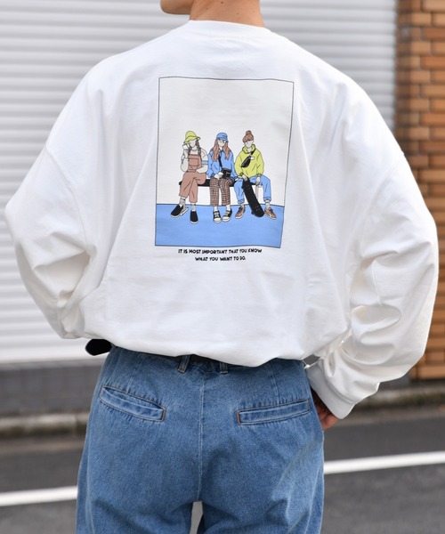 kutir(クティール)の「ストリートガールロンT(Tシャツ/カットソー・メンズ・ライトブルー/オフホワイト/ライトグリーン・SMALL/MEDIUM/LARGE)」の2枚目の写真