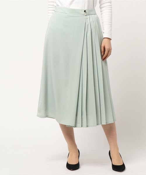 12Twelve Agenda（トゥエルブ　アジェンダ）の「プリーツ切替ラップ風パンツ（その他パンツ・レディース・ネイビー/ミント/ラベンダー・M）」の3枚目の写真