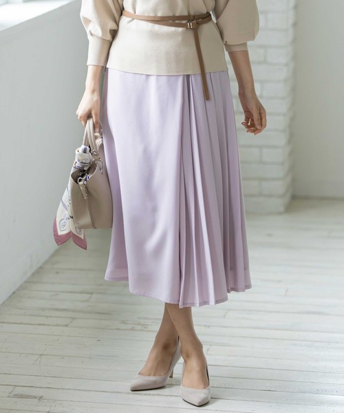 12Twelve Agenda（トゥエルブ　アジェンダ）の「プリーツ切替ラップ風パンツ（その他パンツ・レディース・ネイビー/ミント/ラベンダー・M）」の2枚目の写真