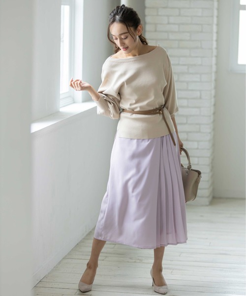 12Twelve Agenda（トゥエルブ　アジェンダ）の「プリーツ切替ラップ風パンツ（その他パンツ・レディース・ネイビー/ミント/ラベンダー・M）」の10枚目の写真