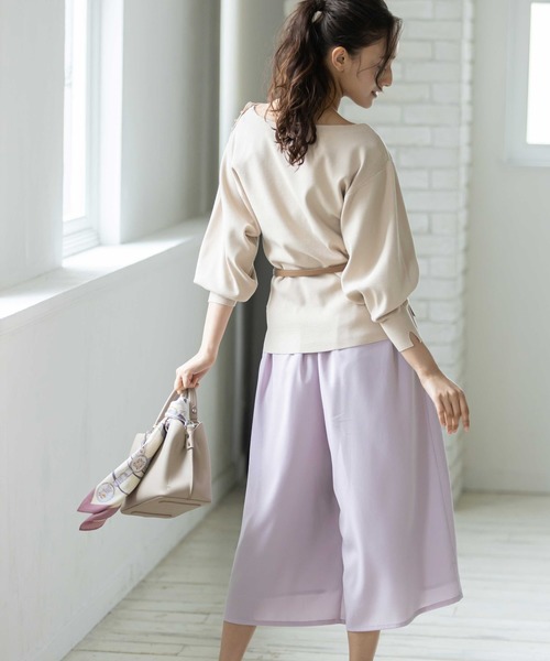 12Twelve Agenda（トゥエルブ　アジェンダ）の「プリーツ切替ラップ風パンツ（その他パンツ・レディース・ネイビー/ミント/ラベンダー・M）」の9枚目の写真