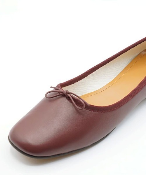 enchanted（エンチャンテッド）の「《APOM》本革甲深スクエアバレエシューズ（バレエシューズ・レディース・ホワイト/ライトベージュ/ブロンズ/ブラック/シルバー/アニマル/プラチナム/グレイッシュベージュ/チョコ/レッド・40/38/36/37/39/35/41）」の20枚目の写真